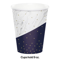 96ct Bulk Navy and Gold Birthday Paper Cups