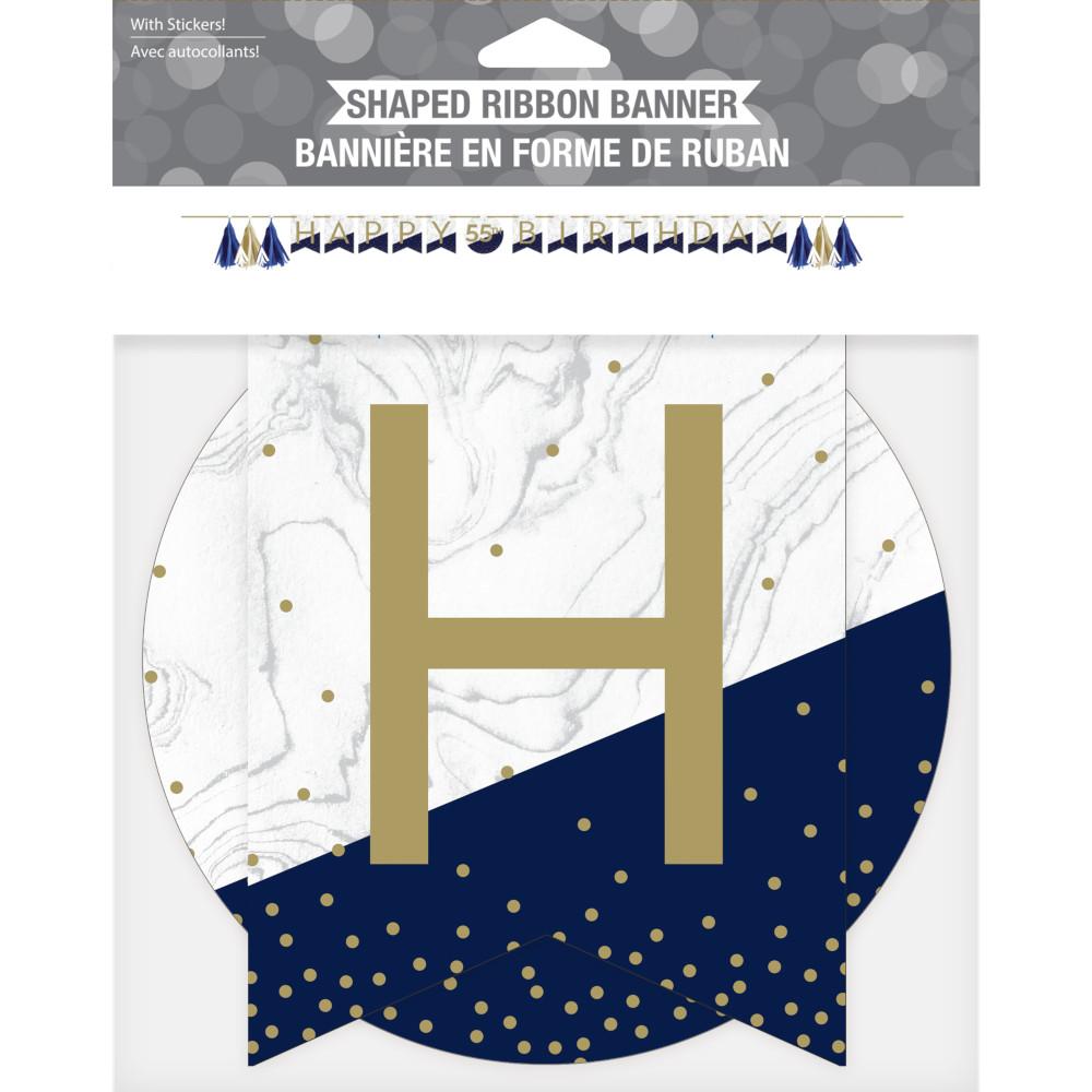 12ct Bulk Navy and Gold Birthday Banners
