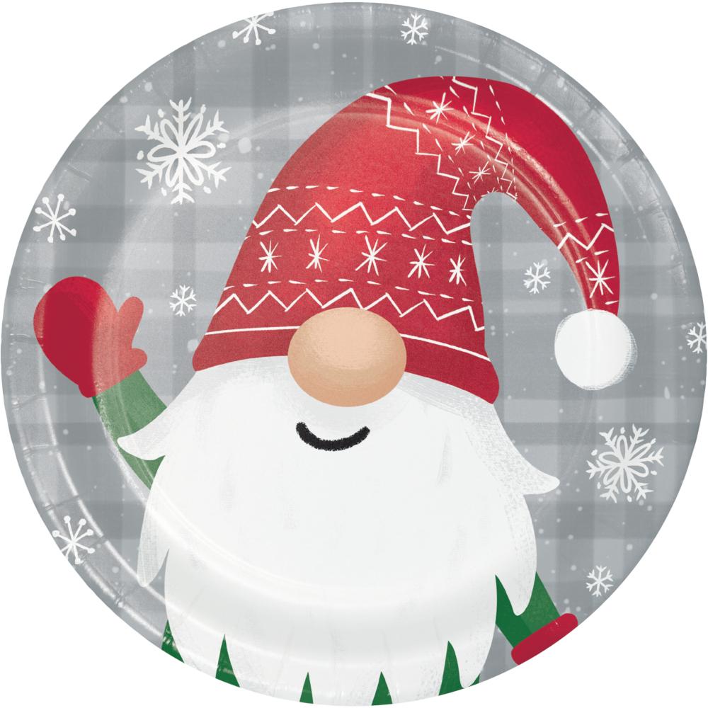 Holiday Gnomes Dessert Plates (Case of 96)