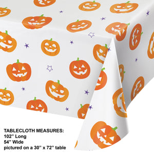 12ct Bulk Halloween Pumpkins Paper tablecover 54" x 102"