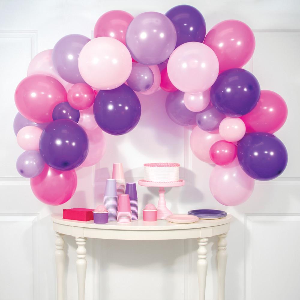 6 Kits Bulk Magical Pink and Purple Six Foot Balloon Arch Kit