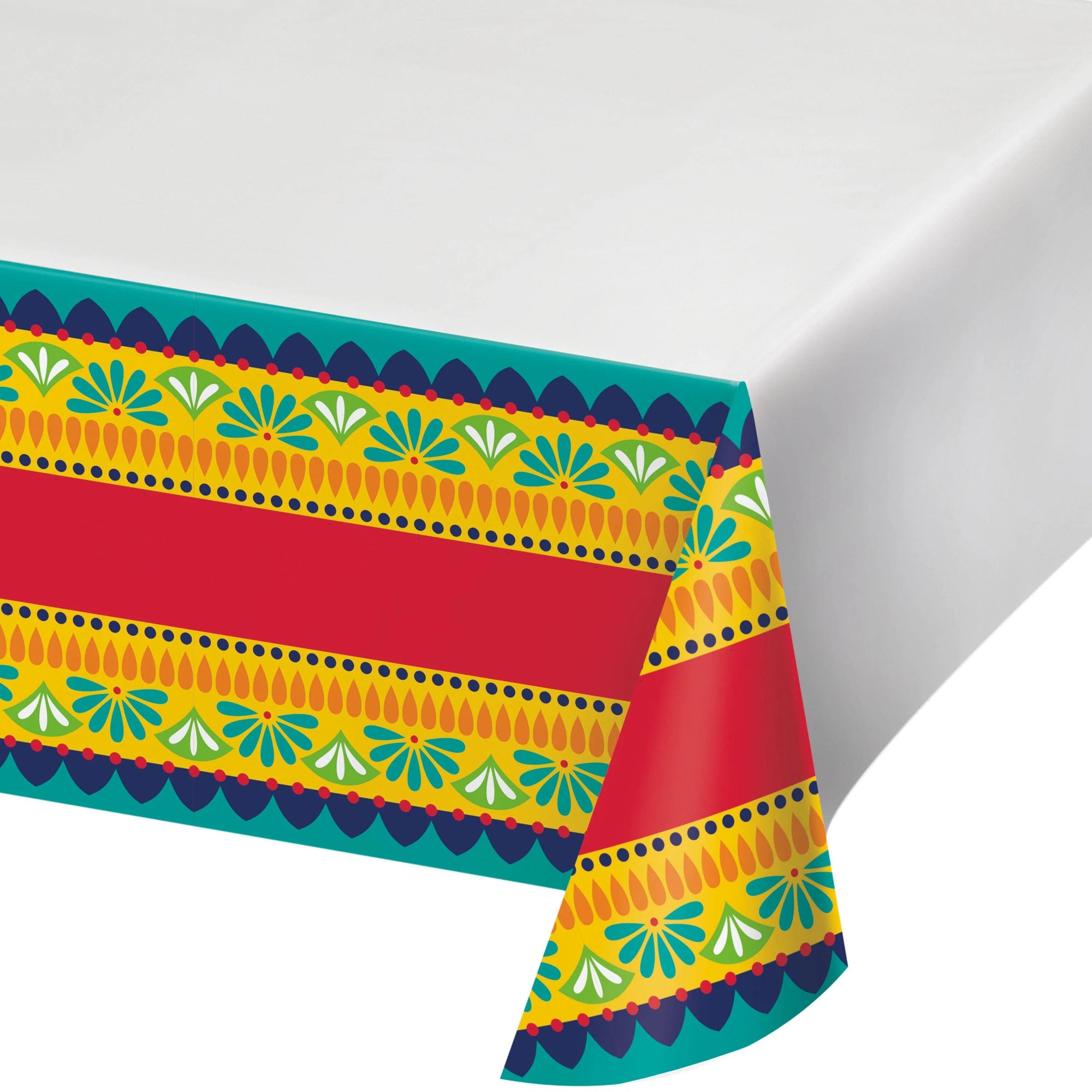 Bulk Case of Fiesta Pottery Paper Tablecover Border Print, 54" x 102" by Creative Converting