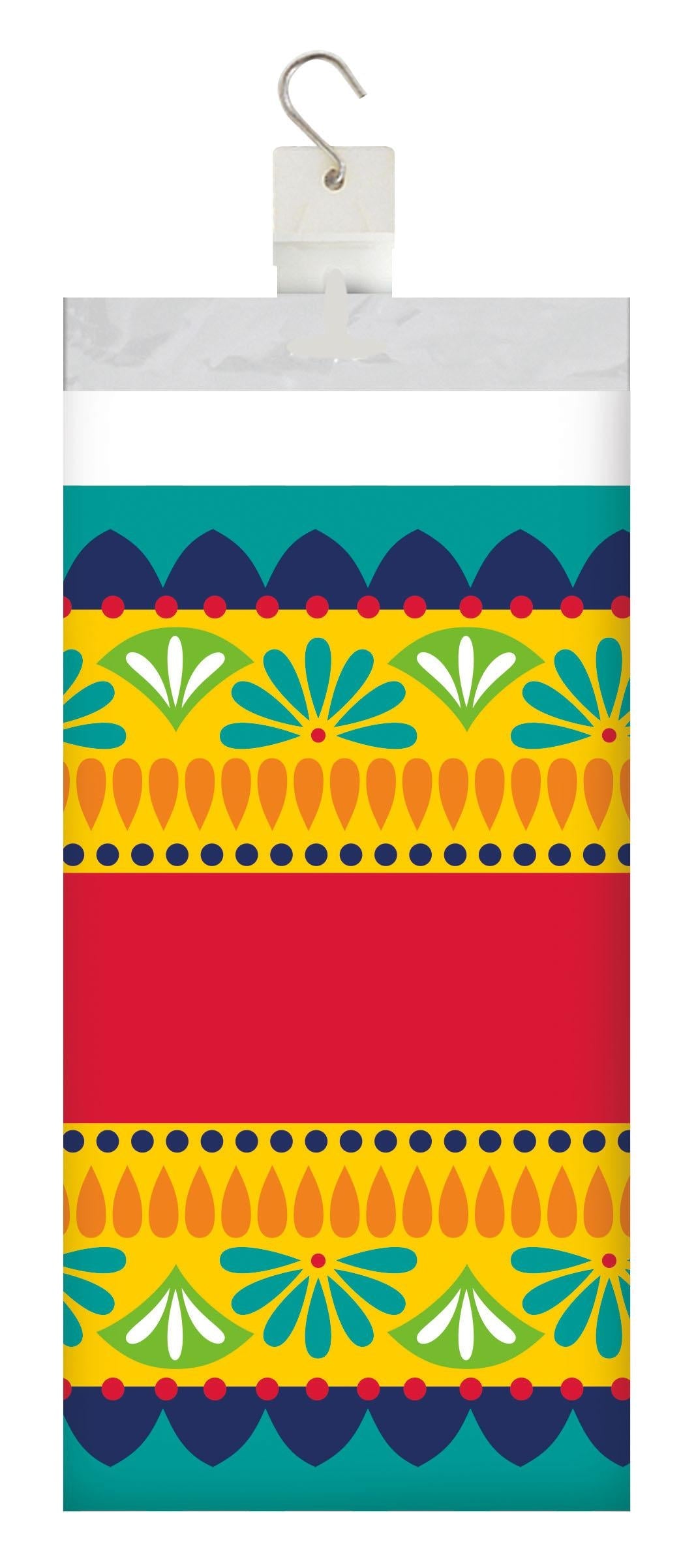 Bulk Case of Fiesta Pottery Paper Tablecover Border Print, 54" x 102"