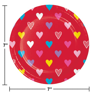 Bulk Case of Valentine's Symbols 6.75 Inch Dessert Plate