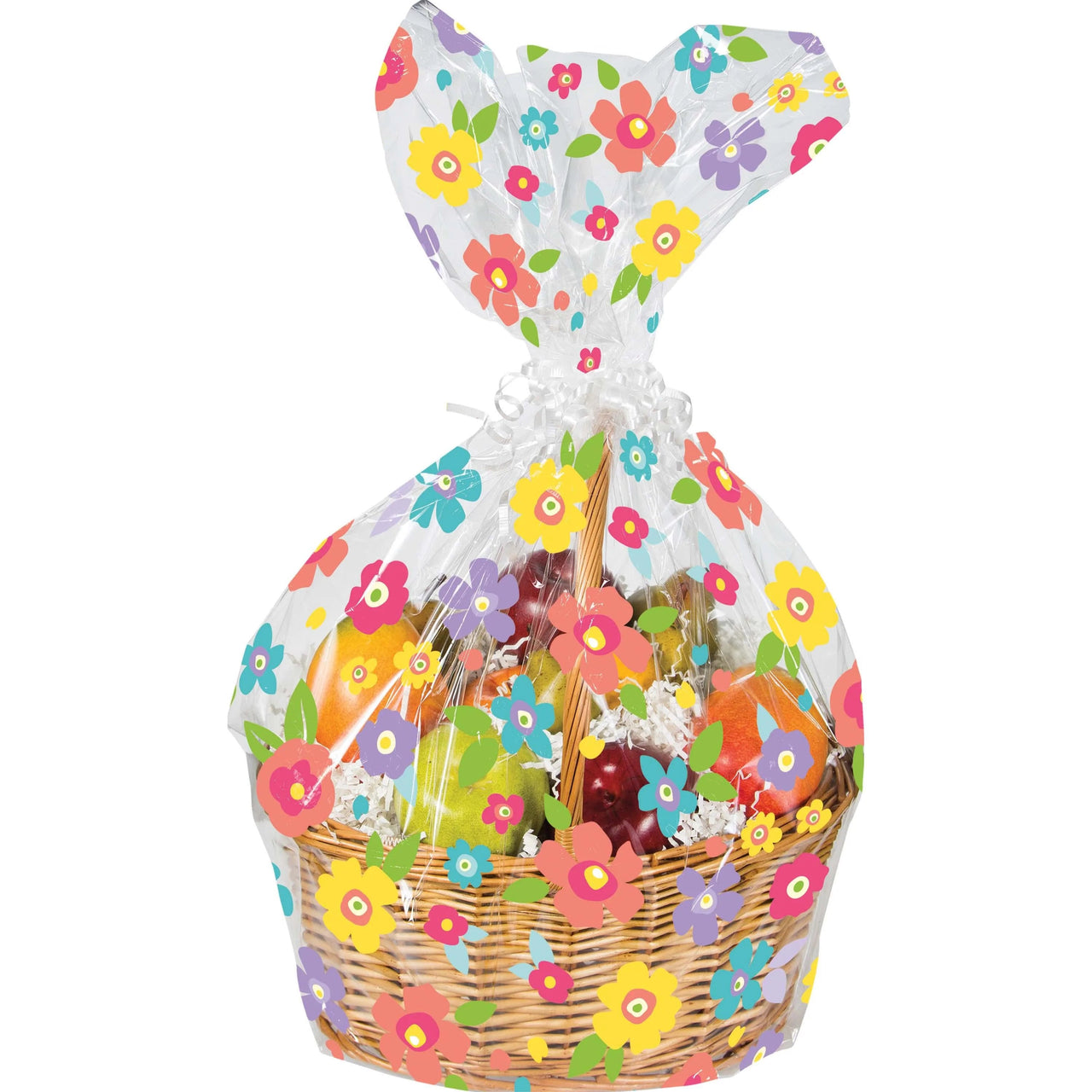 Bulk Case of Spring Floral Cello Basket Bag