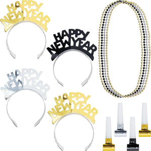 Bulk Case of Black Silver Gold New Year Wearables Kit for 4