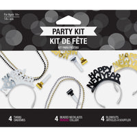 Bulk Case of Black Silver Gold New Year Wearables Kit for 4