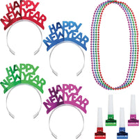 Bulk Case of Assorted Colors New Year Wearables Kit for 4