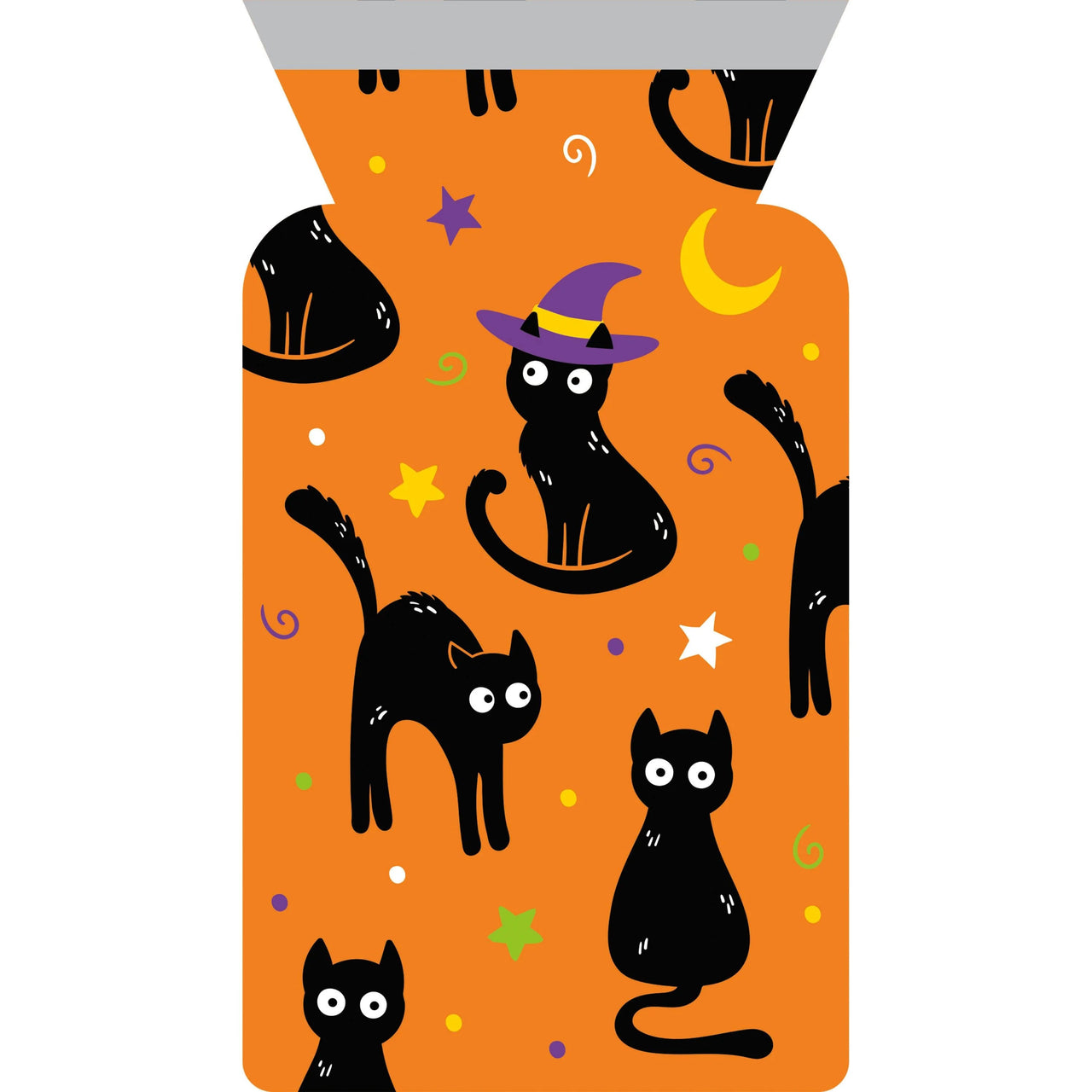 Bulk Case of Halloween Cat Cello Bag with Zipper