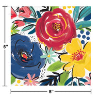 Bulk Case of Bountiful Blooms 24ct 2ply Beverage Napkin (24/Pkg)