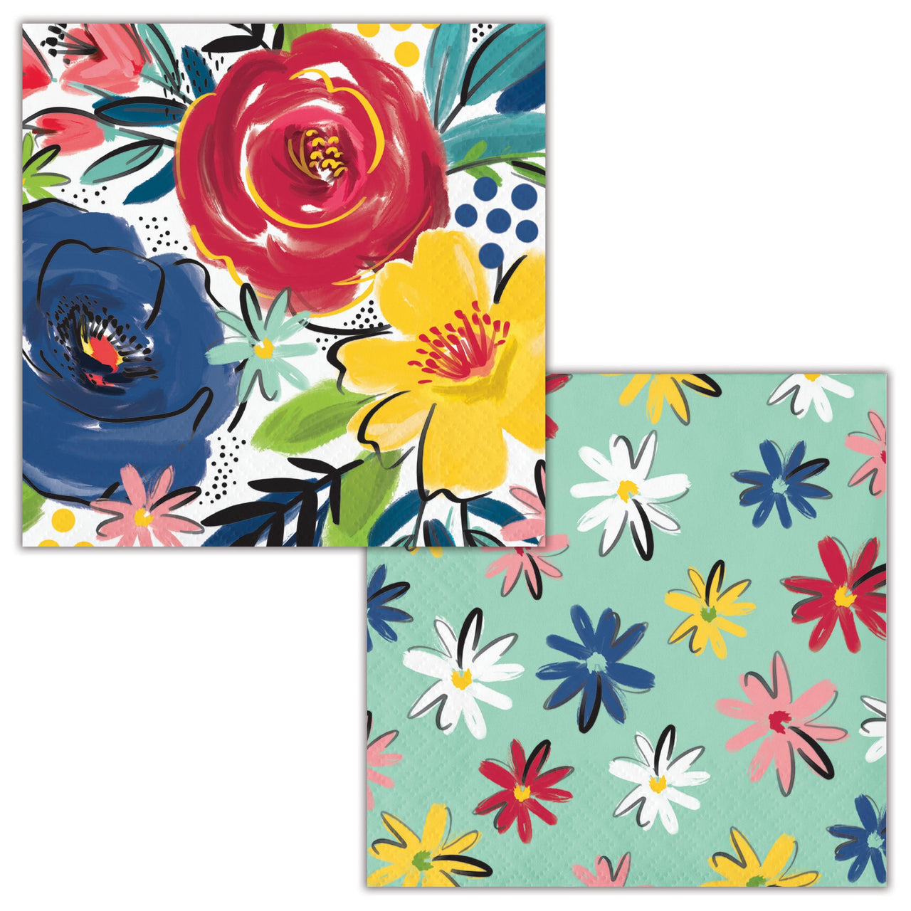 Bulk Case of Bountiful Blooms 24ct 2ply Beverage Napkin (24/Pkg)