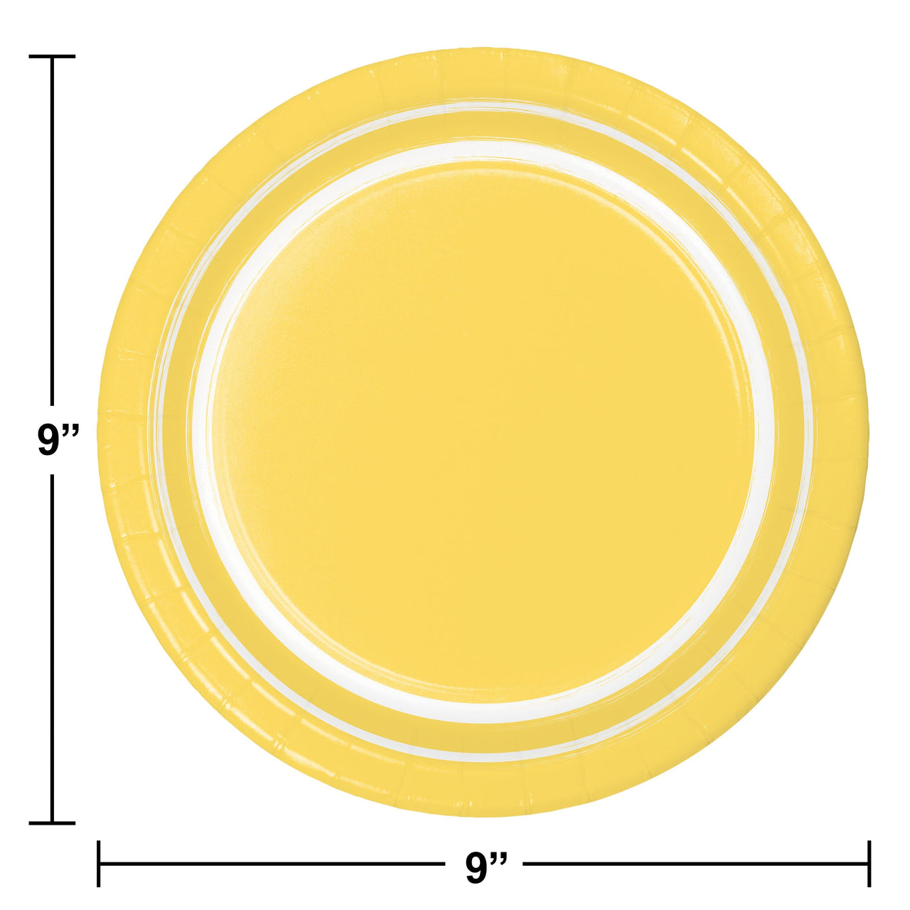 Bulk Case of Soft Yellow 10ct Sturdy Style 8.75 Inch Dinner Plate