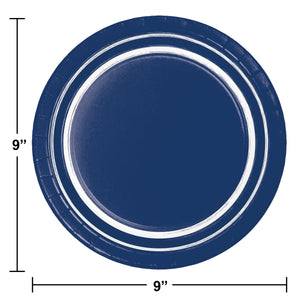 Bulk Case of Navy Blue 10ct Sturdy Style 8.75 Inch Dinner Plate