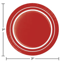 Bulk Case of Classic Red 10ct Sturdy Style 6.75 Inch Dessert Plate