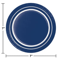 Bulk Case of Navy Blue 10ct Sturdy Style 6.75 Inch Dessert Plate