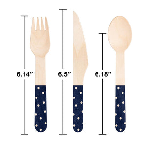 288ct Bulk Blue Dolly Parton Assorted Wooden Cutlery