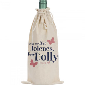 12ct Bulk Dolly Parton Canvas "Be A Dolly" Canvas Wine Gift Bag