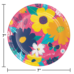 96ct Bulk Dolly Parton Blossoming Beauty Paper 7" Dessert Plates