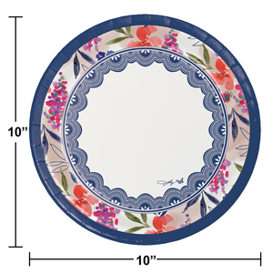 96ct Bulk Dolly Parton Celebrate Floral Paper Banquet Plates