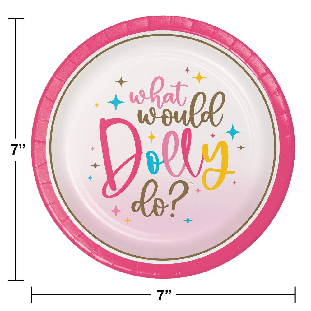 96ct Bulk Dolly Parton What Would Dolly Do? Paper 7" Dessert Plates