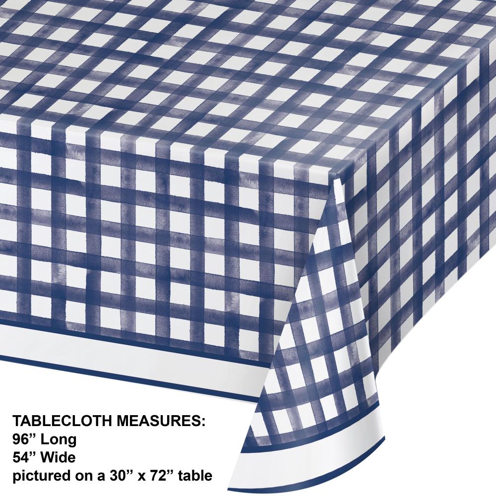 6ct Bulk Dolly Parton Navy Gingham Paper Table Cover