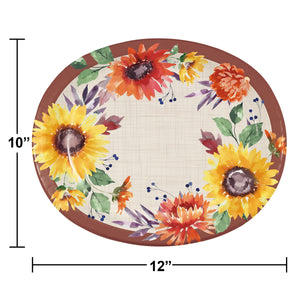 Bulk Case of Fall Flowers Oval Platter