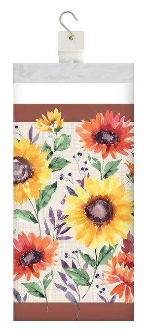 Bulk Case of Fall Flowers Paper Tablecover Border Print, 54" x 102"