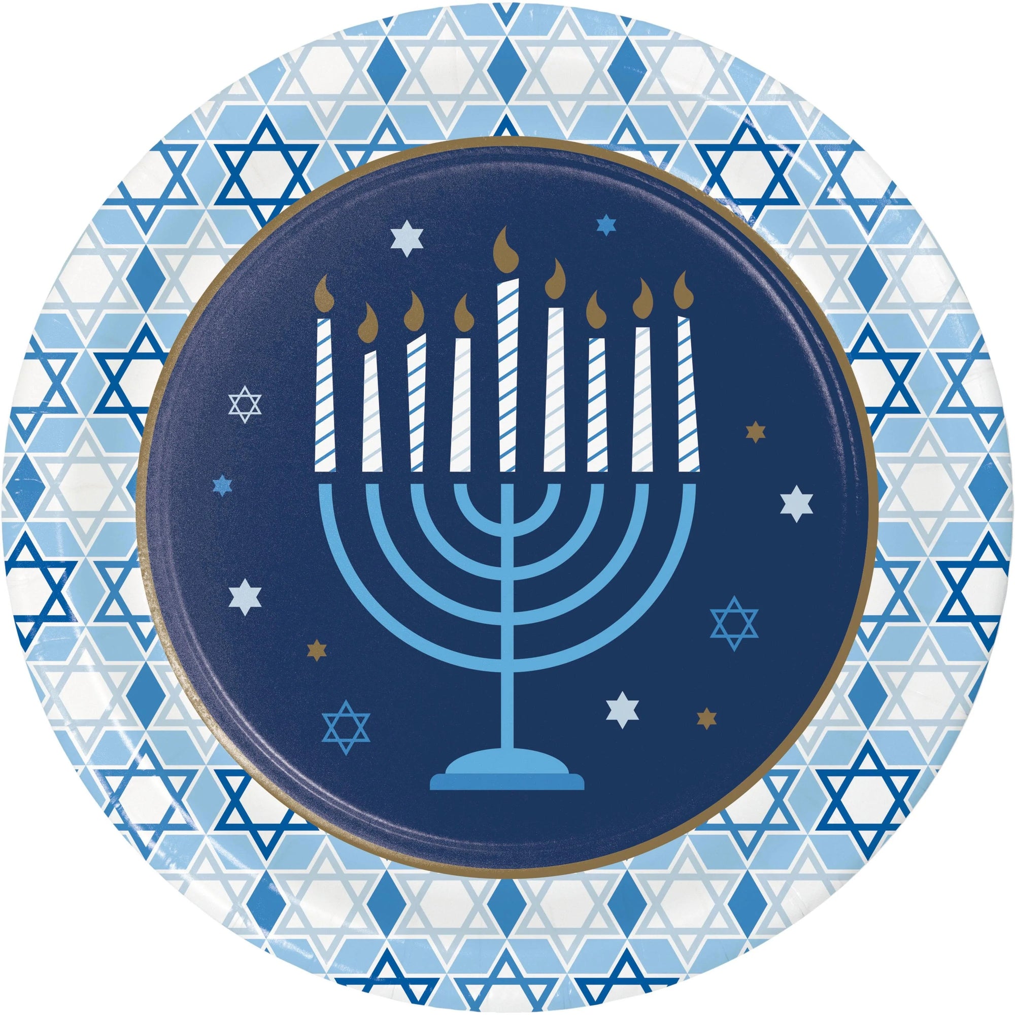 Bulk Case of Hanukkah Celebration 8.75 Inch Dinner Plate by Creative Converting