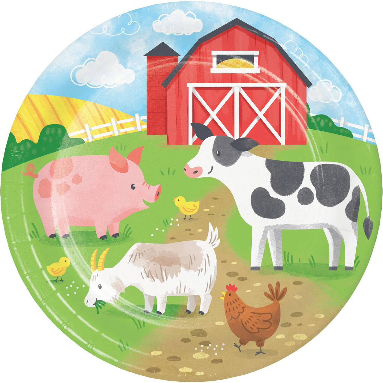 Bulk Case of Farm Animals 8.75 Inch Dinner Plate