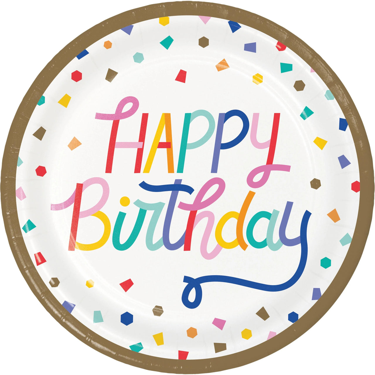 Bulk Case of Birthday Confetti 8.75 Inch Dinner Plate