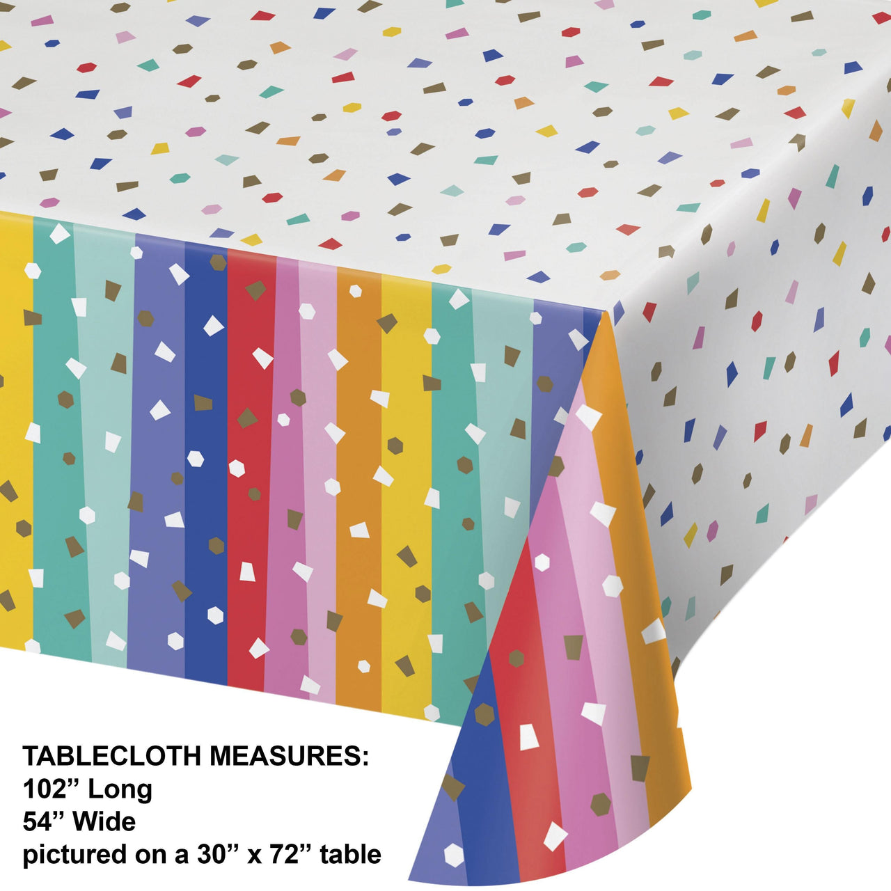 Bulk Case of Birthday Confetti Tablecover, Paper 54"x102"