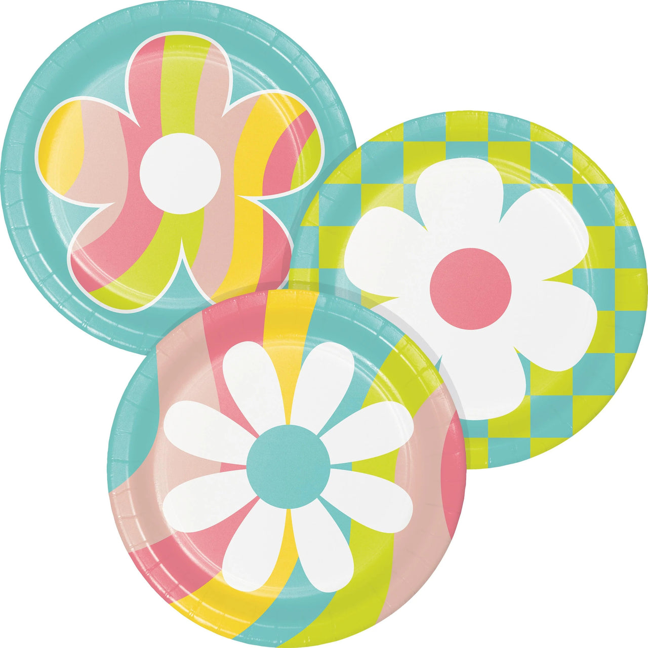 Bulk Case of Flower Power 6.75 Inch Dessert Plate, Assorted Designs