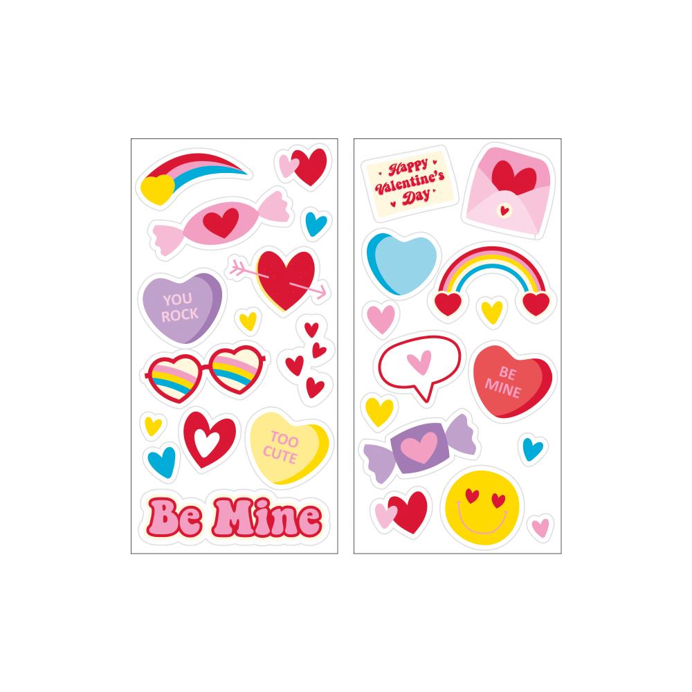 96ct Bulk Colorful Valentines Stickers