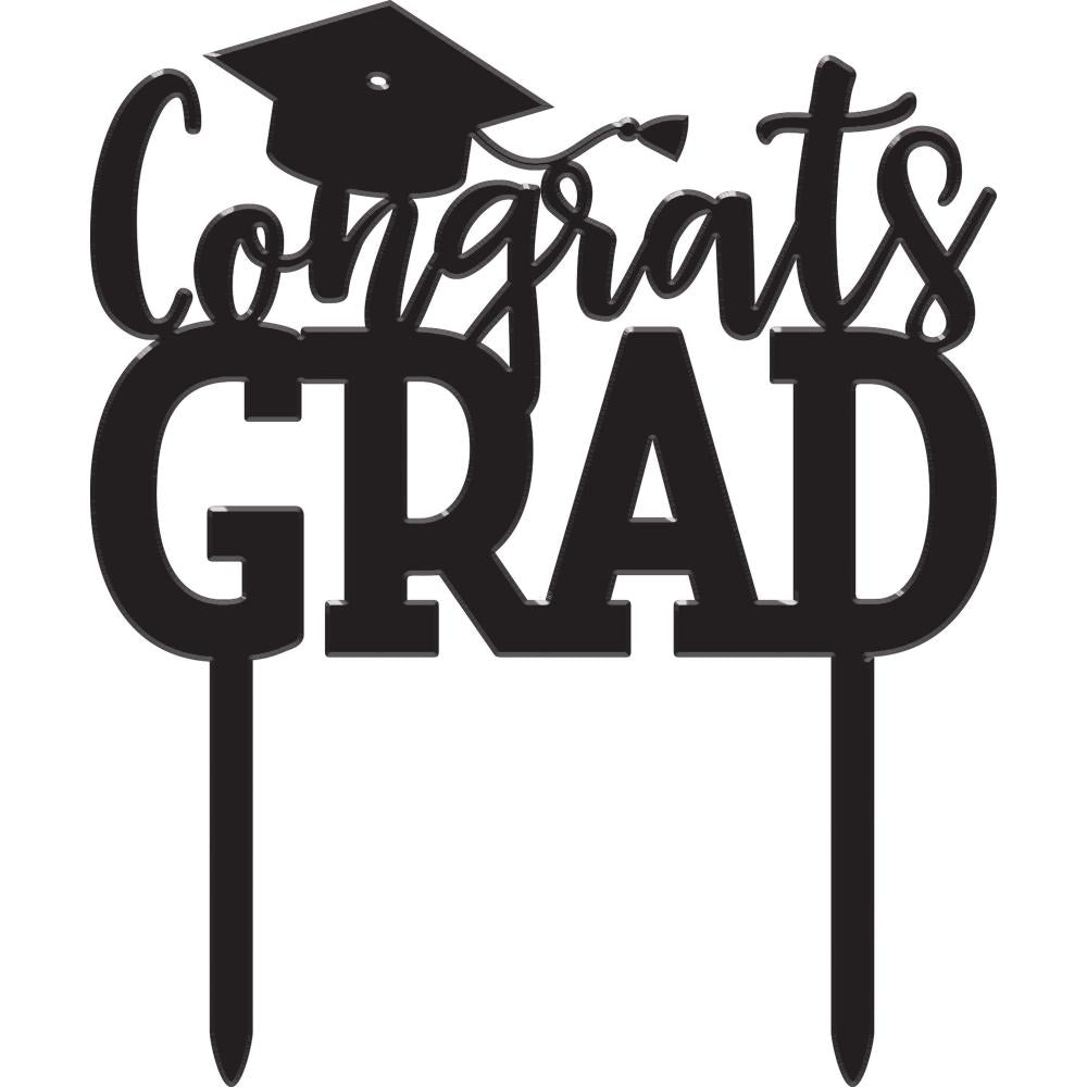 Grad Black Cake Topper (Case of 12) by Creative Converting