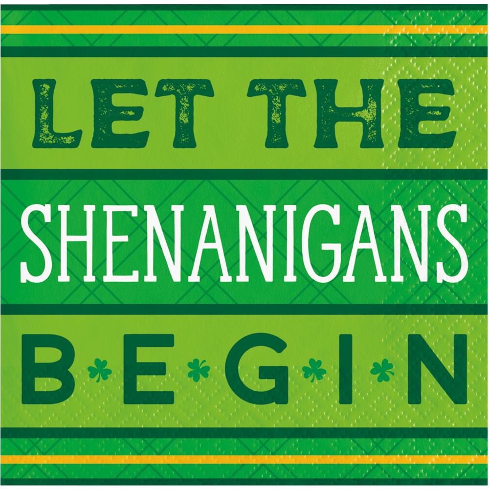 Shamrock and Roll 2 Ply Beverage Napkin, Shenanigans (Case of 192) by Creative Converting