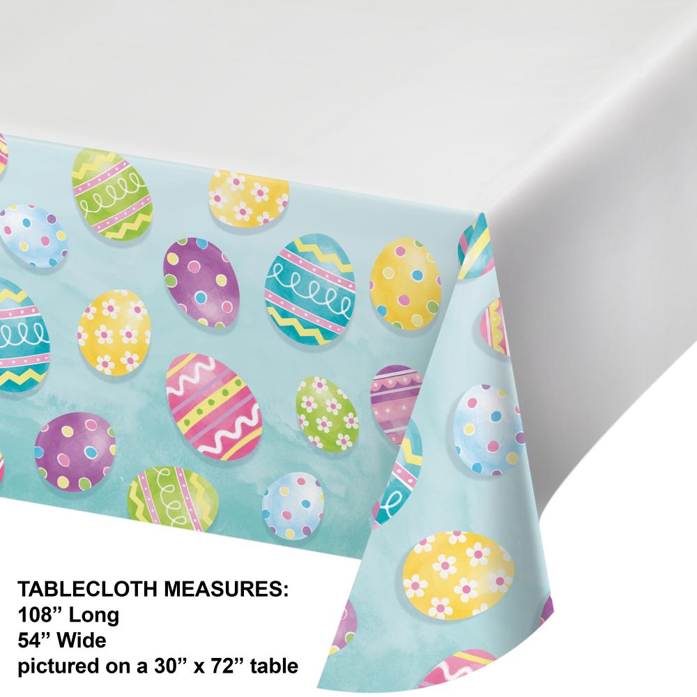 12ct Eggsciting Easter Table Cover with Border Print, 54"x102"