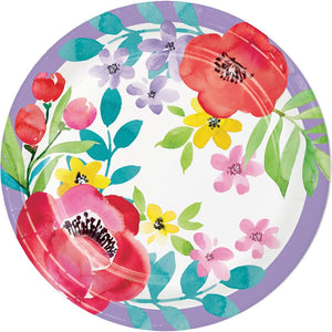 96ct Bulk Spring Poppies Paper 7" Dessert Plate