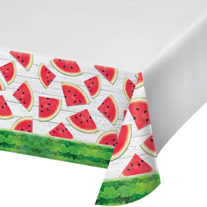 12ct Bulk Watermelon Wow Paper Tablecover Border Print, 54" x 102"