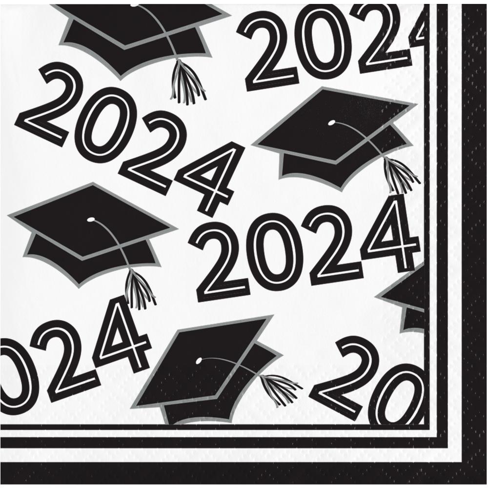 Creative Conveting Graduation Class of 2024 2Ply Beverage Napkin White  (360/Case)