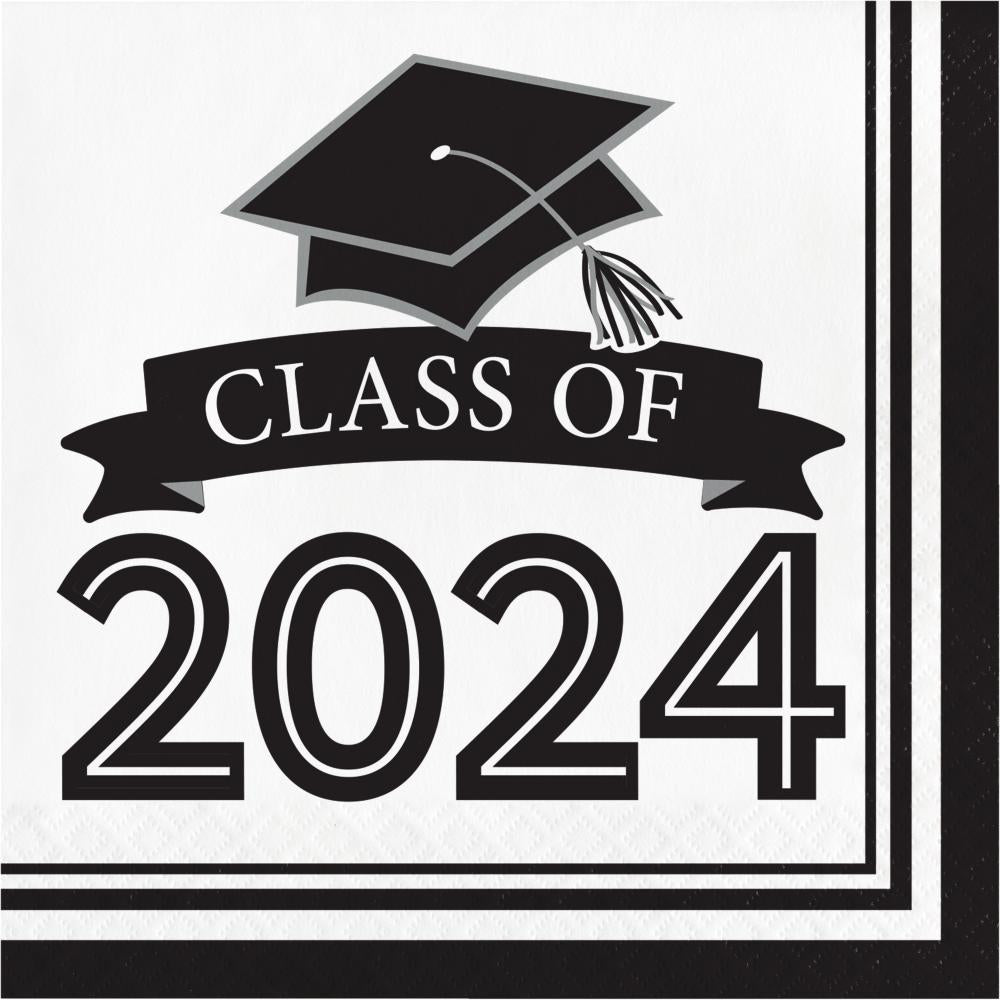 Creative Conveting Graduation Class of 2024 2Ply Luncheon Napkin White  (360/Case)