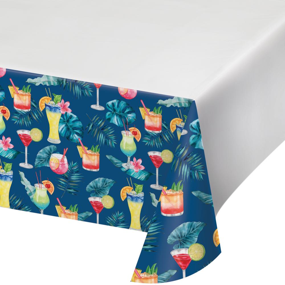 12ct Summer Breeze Party Table Cover with Border Print, 54"x102"