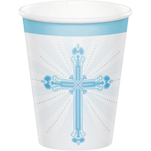 216ct Bulk Blessings Blue 9 oz Hot/Cold Cups, Mid-Count