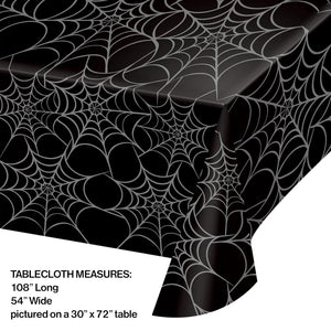 12ct Bulk Silver Webs Plastic Table Cover