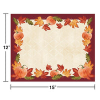 144ct Bulk Pumpkins & Leaves Paper Placemats