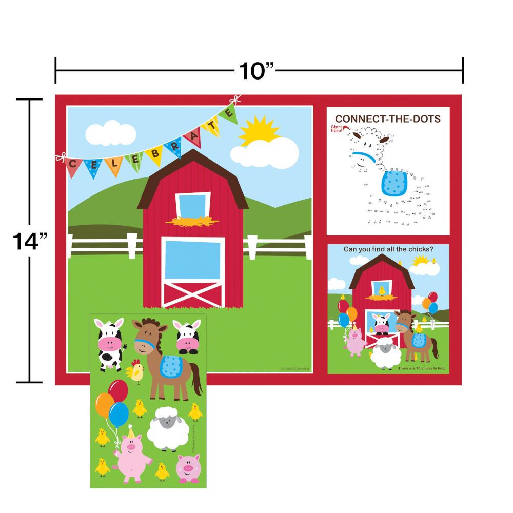 96ct Bulk Farmhouse Fun Placemats with Activity Stickers