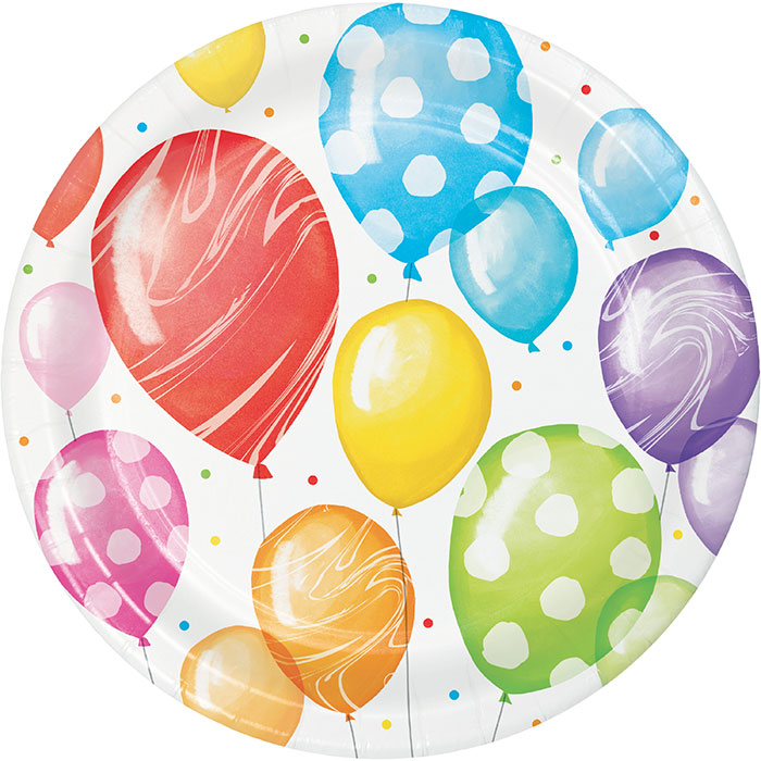 Balloon Bash Dessert Plate 8ct by Creative Converting