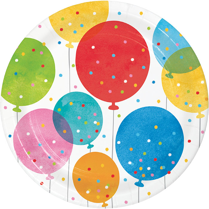 96ct Bulk Birthday Confetti Balloons Dessert Plates
