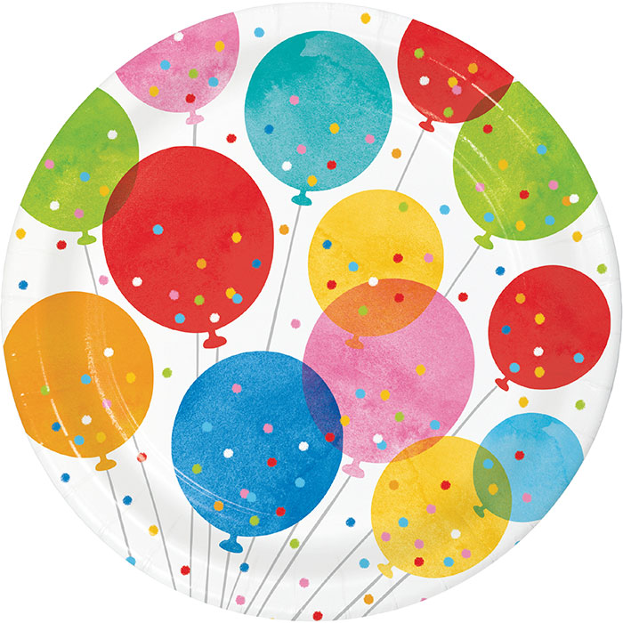 96ct Bulk Birthday Confetti Balloons Dinner Plates