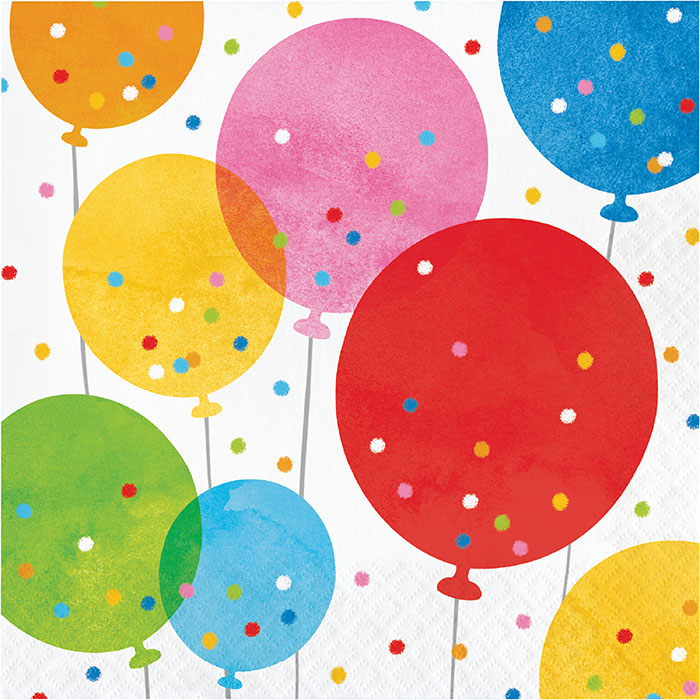192ct Bulk Birthday Confetti Balloons Luncheon Napkins