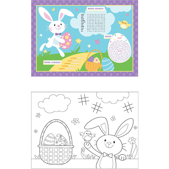 96ct Bulk Easter Activity Placemats